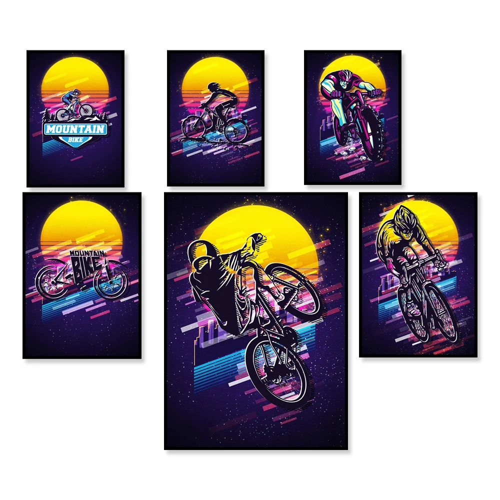 Mountain Biking York - Retro Dağ Bisikleti Posteri/İllüstrasyon / güzel